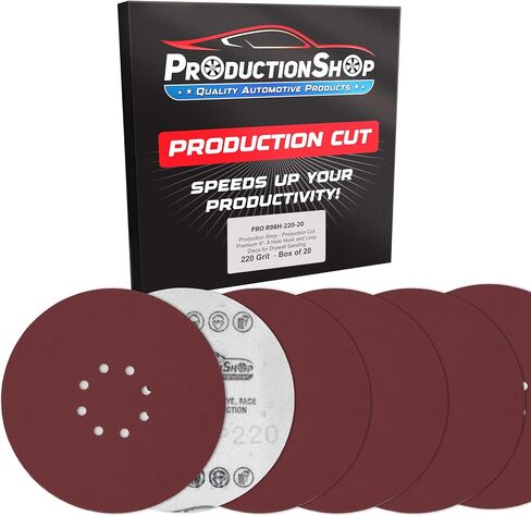 Premium 9" Red 8-Hole Pattern 80 Grit Sanding Discs, Box of 20 - Dustless Hook & Loop Backing Sandpaper for Drywall Power Sanders, Coarse-Cut Abrasive - Woodworking, Sand Auto Paint in Saudi Arabia