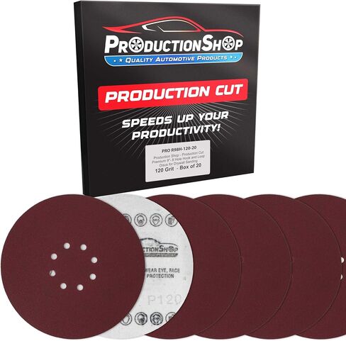 Premium 9" Red 8-Hole Pattern 80 Grit Sanding Discs, Box of 20 - Dustless Hook & Loop Backing Sandpaper for Drywall Power Sanders, Coarse-Cut Abrasive - Woodworking, Sand Auto Paint in Saudi Arabia