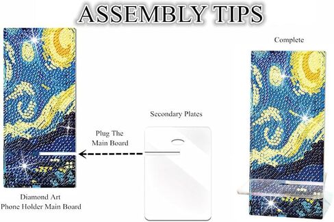 Diamond Painting Phone Holder Kits, 5D Full Crystal Diamond Art & Mirror Craft Kits Gift for Adult, Tabletop Decoration (2 Pack, Violet and Peony) in Saudi Arabia