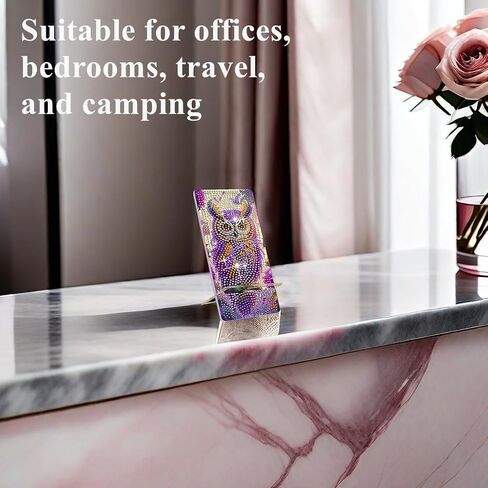 Diamond Painting Phone Holder Kits, 5D Full Crystal Diamond Art & Mirror Craft Kits Gift for Adult, Tabletop Decoration (2 Pack, Violet and Peony) in Saudi Arabia