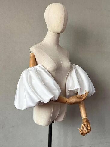 Detachable Puffy Short Sleeves Satin/Organza Stretchy Cuffs in Kuwait