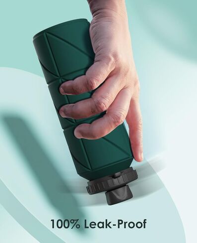 Collapsible Water Bottles,Leakproof BPA Free Silicone Foldable Portable Water Bottle 690ml(23oz),Lightweight Reusable Water bottle for Travel Cycling Gym Camping Sports Outdoor, Green in Saudi Arabia