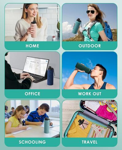 Collapsible Water Bottles,Leakproof BPA Free Silicone Foldable Portable Water Bottle 690ml(23oz),Lightweight Reusable Water bottle for Travel Cycling Gym Camping Sports Outdoor, Green in Saudi Arabia