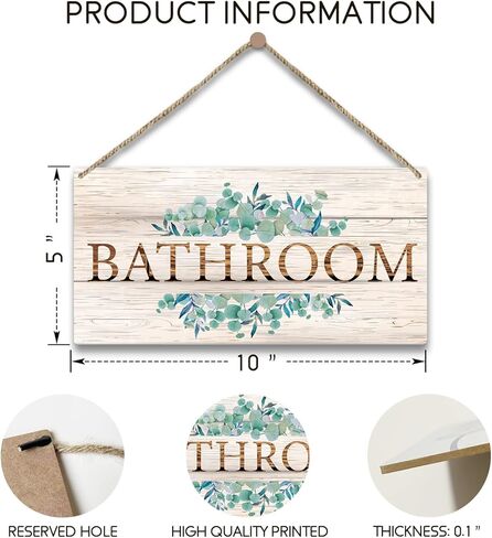 Bathroom Sign Welcome Please Seat Yourself Sign, Wood Hanging Plaque Decor, Home Farmhouse Door Shelf Bathroom Toilet Decor Wooden Sign, Bathroom Decor Wall Art Gift -25 in Kuwait