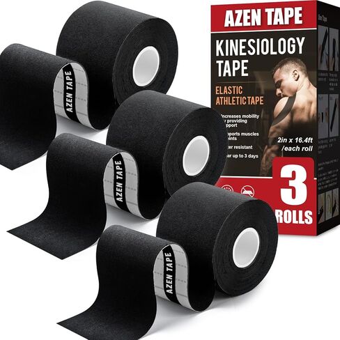 3 Rolls Kinesiology Tape, 16.4 ft Waterproof Kinetic Tape for Joints Support and Muscle Pain Relief, Athletic Tape, Knee Tape, Uncut Muscle Tape - Skin in Saudi Arabia