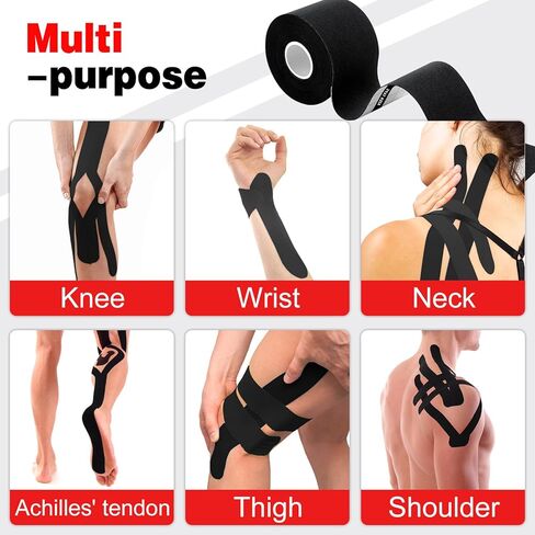 3 Rolls Kinesiology Tape, 16.4 ft Waterproof Kinetic Tape for Joints Support and Muscle Pain Relief, Athletic Tape, Knee Tape, Uncut Muscle Tape - Skin in Saudi Arabia