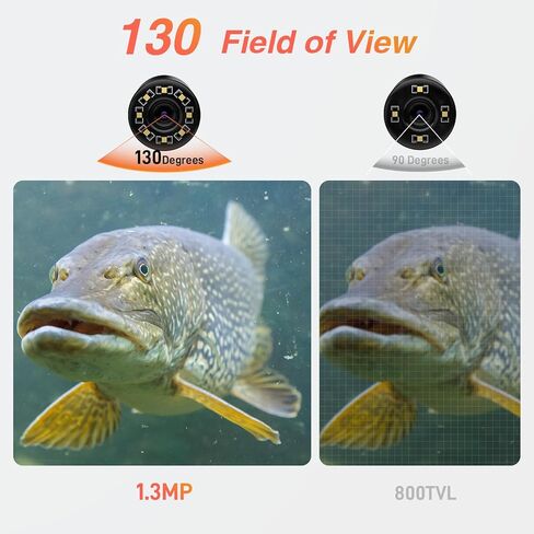 Underwater Fishing Camera DVR,720P Fishing Camera,Ice Fishing Camera DVR Recording 8GB Card,5 Inch IPS Monitor, 8PCS IR Lights w/ 3 Level, 15m/49ft Cable for Boat Lake Kayak Ice Fishing in Kuwait