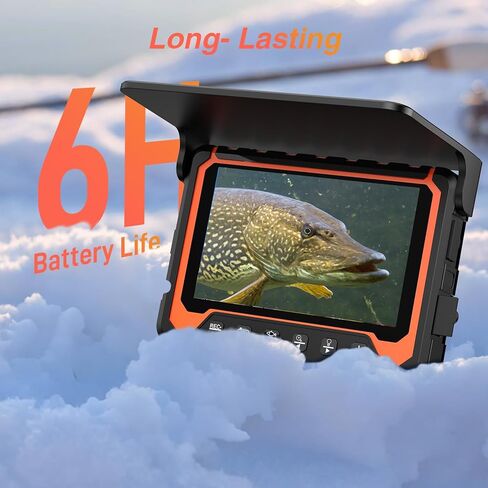 Underwater Fishing Camera DVR,720P Fishing Camera,Ice Fishing Camera DVR Recording 8GB Card,5 Inch IPS Monitor, 8PCS IR Lights w/ 3 Level, 15m/49ft Cable for Boat Lake Kayak Ice Fishing in Kuwait