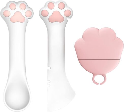 3 Pieces Pet Food Can Supplies Set,Include 1 Pieces of Silicone Pet Can Covers Lids + 1 Pieces of Multifunctional Pet Can Opener + 1 Pieces of Spoons for Pets Dogs Cats Feeding Can (Pink) in Saudi Arabia