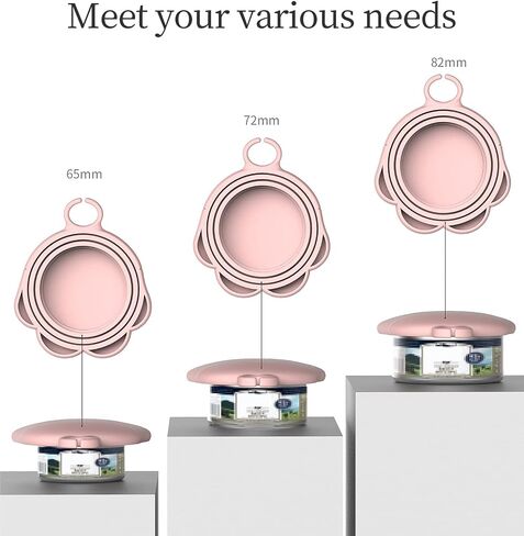 3 Pieces Pet Food Can Supplies Set,Include 1 Pieces of Silicone Pet Can Covers Lids + 1 Pieces of Multifunctional Pet Can Opener + 1 Pieces of Spoons for Pets Dogs Cats Feeding Can (Pink) in Saudi Arabia