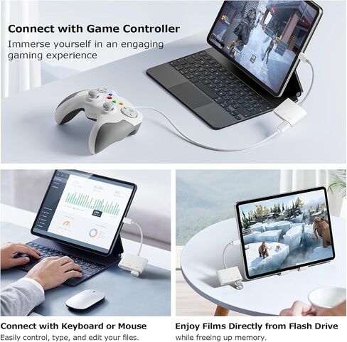 محول كاميرا USB C إلى USB، قارئ بطاقة SD لهاتف iPhone 15 16 Series 3 في 1 محول بطاقة الذاكرة مع فتحات بطاقة مزدوجة ومنفذ USB لأجهزة iPhone/iPad/Mac/الكمبيوتر المحمول/Android Trail قارئ بطاقات التوصيل والتشغيل in Kuwait