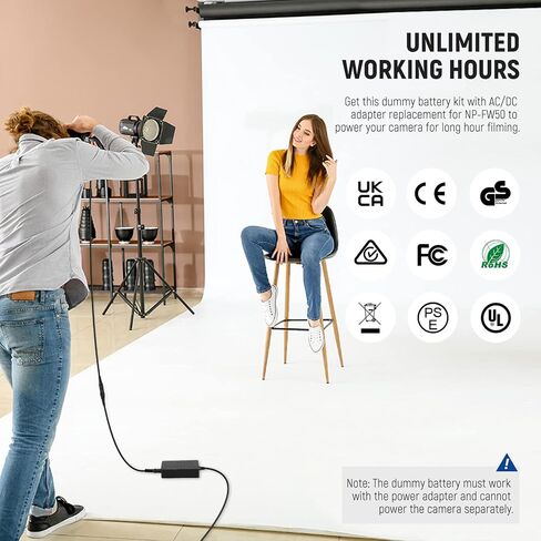 NEEWER EN-EL25 Replacement Dummy Battery Coupler Kit, Camera Charger Kit with DC Coupler & AC Adapter & US Plug, AC Power Supply Adapter Compatible with Nikon Z50 Z fc Z30 Cameras, EP-5G in Saudi Arabia