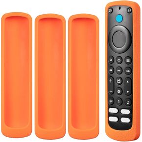 Remote Cover for Alexa Voice Remote Pro 2022, Anti Slip Protective Case for Fire Smart Tv,Firestick Remote Orange (3 Pack)