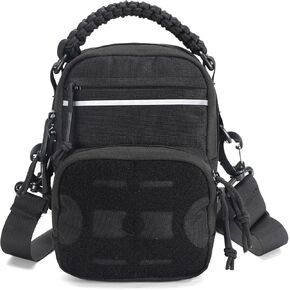 Tactical Hunting Molle Crossbody Bag 1000D Oxford Shoulder Sling Pack for Men Reflective Stripe Military Hand Bag Wolf Gray