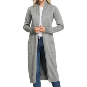 GRACE KARIN Women's 2024 Trendy Long Cardigan Sweaters Open Front Long Sleeve Maxi Duster Coats with Pockets