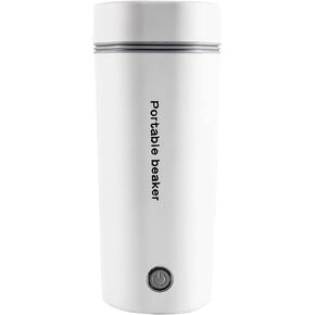 Irishom Portable Electric Kettle for Boiling Water 350ML Travel Beaker Tea Kettle Hot Water Boiler Stainless Steel Automatic Shut Off for Making Tea Coffee Baby Milk