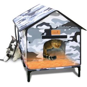 Lofkd Heated Cat House for Outdoor Use Weatherproof, Sturdy，Insulated, Easy Setup, Winter