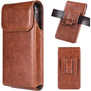 T Tersely Leather Phone Hoster for Men Belt,Cell Phone Belt Holder for iPhone 16,15,15 Pro,14, 14 Pro,13,13 Pro,12,12 Pro,11,11 Pro,XR,Leather Belt Pouch for Galaxy S24 S23 S22 S21 S20,Brown-M in Kuwait