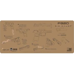 EDOG P320 Compatible for Sig Sauer P320 Tan Flat Dark Earth Instructional Step by Step Dismanling Pistol Cleaning Mat