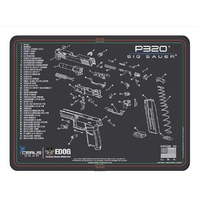 EDOG P320 Gun Cleaning Mat - Schematic (Exploded View) Diagram Compatible with Sig Sauer P320 Series Pistol 3 mm Padded Pad Protect Your Firearm Magazines Bench Surfaces Gun Oil Solvent Resistant