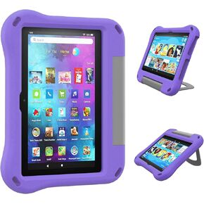 8 inch Tablet Case, All-New Tablet 8 Case- Auorld Lightweit Shockproof EVA Case Cover with Handle Stand for 2024/2022 8 inch Tablet,Not for Samsung Tablet -Purple