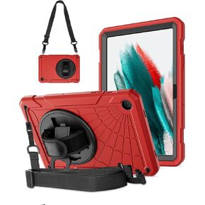 Case for Samsung Galaxy Tab A9+/A9 Plus 11 Inch 2023(SM-X210/X216/X218),Shockproof Hard Duty Case with 360°Rotating Hand Strap&Stand&Shoulder Strap for Galaxy A9 Plus Tablet-Black