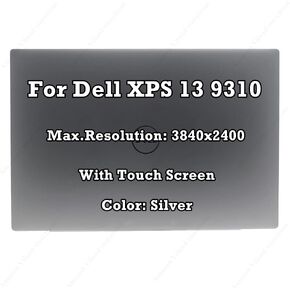 Replacement 4K 13.4" 3840x2400 QHD LCD LED Panel Touch Screen Digitizer Assembly Dispaly Complete for Dell XPS 13 9310 (Silver)