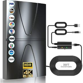2024 Updated Amplified TV Antenna,1000 Miles Range Indoor/Outdoor Antenna for Smart TV and All Older TV's,Digital TV Antenna with Thick Coaxial Cable and Amplifier