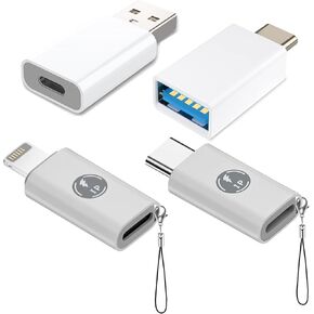 محول 4 حزم، محول USB C إلى USB 3.0 OTG، نوع C أنثى إلى ذكر Lightning، أنثى Lightning إلى نوع C ذكر متوافق مع iPhone 15 14 13 12Pro Max Plus، Samsung Galaxy، الكمبيوتر المحمول، الكمبيوتر الشخصي in Kuwait