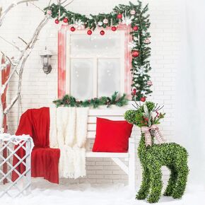 2 Pack Artificial Tree 3ft Boxwood Topiary Ball Tree Fake Potted Plants Modeling Tree 3 Different Boxwood Topiary Balls Indoor Nearly Natural Faux Plants for Front Porch Decor Garden Room office Decor
