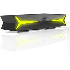 Desktop Soundbar for Computer 15.5 Inches | Bluetooth Soundbar with RGB LED Lights | Clear Bass | AUX, USB, USB-C | Soundbar for Projectors, TVs, Smartphones, Gaming Consoles, & Laptop