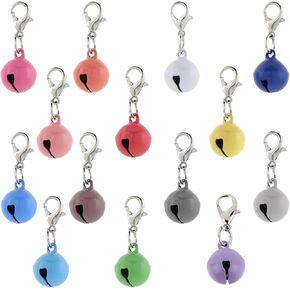 14 Pack Cat Dog Collar Bells Colourful Pet Small Bells with Clasps Bell for Cat Collar Dog Collar Charms Cat and Dog Round Bells Pet Collar Accessories for Dog Cat Kitty Puppy Pet
