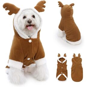NACOCO Pet Costumes Dog Christmas Suit Dog Elk Santa Costume Polar Fleece Fit for Puppy Dog Teddy (Large)