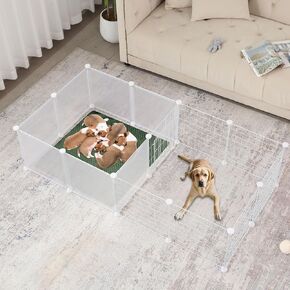 ROYALAY Whelping Box for Dogs, Dog Whelping Box for Large Breed Dogs, Dog Birthing Box with 2 Dividers, Whelping Pen for Puppies, Adjustable Height Door for Large Medium Small Pets,Black,S