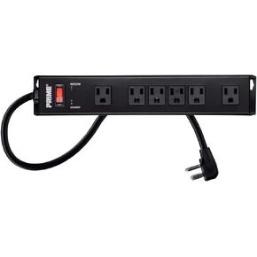 Monoprice Metal Surge Protector - 6 Outlet Power Strip, 1150 Joules 15 Amp, 125 Volt, 1875 Watt, 15 Feet, Black