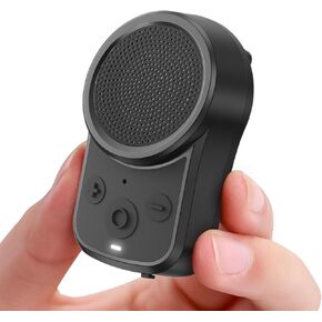 Small Wearable Bluetooth Speaker, Clip-On Portable Speaker with Built-in Mics for Hands-Free Music and Calls Hiking/Biking,15 Hours Battery Life,Outdoor Waterproof Speaker Gifts for Women/Men - Black