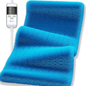 Boncare® Rapid Heat up Large Heating Pad for Back Pain Relief and Period Cramps with Auto Shut Off 4 Timers & 4 Temperature Settings Super Soft Velvet Fleece Moist/Dry Heat (Gray, 12"x24")