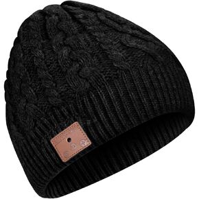 Bluetooth Beanie，Bluetooth V5.2, 24 Hour Play time, Built-in Microphone and HD Stereo Speakers, Wool Lined for Outdoor Homes and Gifts - Neutral(Charcoal)