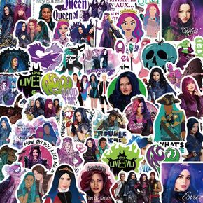 50PCS Descendants Stickers, Descendants Party Supplies Vinyl Waterproof Stickers for Laptop Bumper Skateboard Water Bottles Computer Phone Stickers for Adult Teens Birthday Party Decorations Favors
