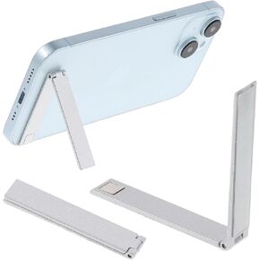 2 Pack Cell Phone Kickstand, Ultra-Thin Kickstand for Phone Case, Adjustable Metal Phone Kick Stand Stick On, Foldable Phone Holder for Mobile Phones Silver
