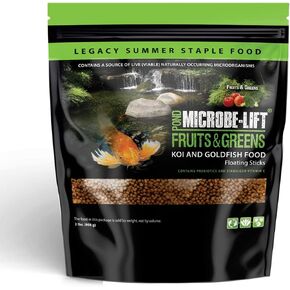 MICROBE-LIFT MLLFGMD Fruits and Greens Floating Fish Food Sticks for Ponds, Water Gardens, and Fountains, Safe for Live Goldfish and Koi, 2 Pounds
