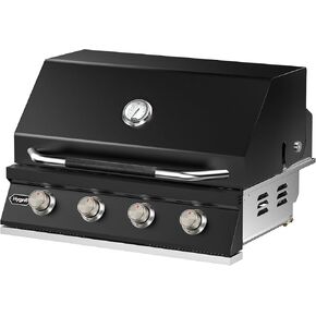 Hygrill 32-Inch Built In Grill for Liquid Propane, Stainless Steel Outdoor Kitchen 4-Burner Grill Head, Black