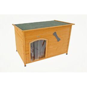 Wooden Doghouse for Small, Medium, Large Dogs, Waterproof, Outdoor/Indoor Kennel,Puppy Shelter with Elevated Floor (Natural, M)