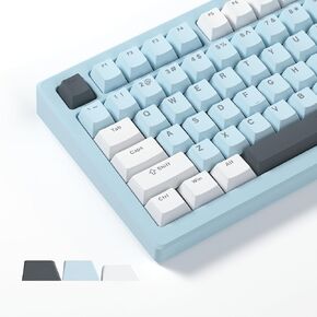 Womier Shine Through Keycaps, PBT Keycaps 60% Percent Cherry Profile Custom Keycap Set for Cherry Gateron MX Switches Mechanical Keyboard Keycap (Black)