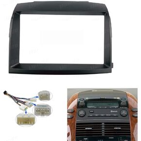 9'' Inch Car Radio Stereo Dash Frame Fascia Bezel Panel Compatible for Toyota Sienna 2004~2010 w/Power Harness Cable Install Trim