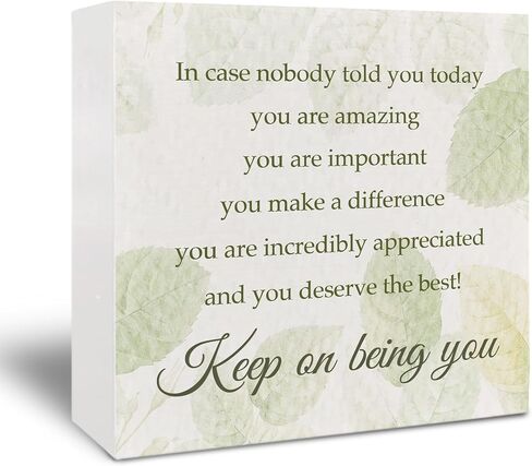 Inspirational Wooden Box Signs - Inspirational Gifts for Women, Book Lovers Gifts, Self-Love Book Lovers Wooden Desk Signs for Home Table Desk Shelf Decor in Saudi Arabia