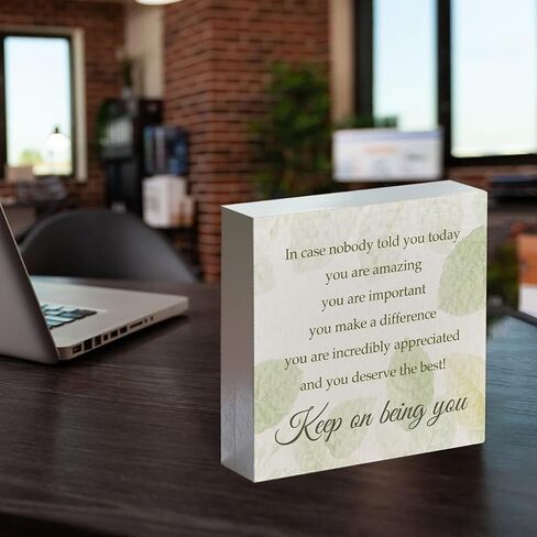 Inspirational Wooden Box Signs - Inspirational Gifts for Women, Book Lovers Gifts, Self-Love Book Lovers Wooden Desk Signs for Home Table Desk Shelf Decor in Saudi Arabia