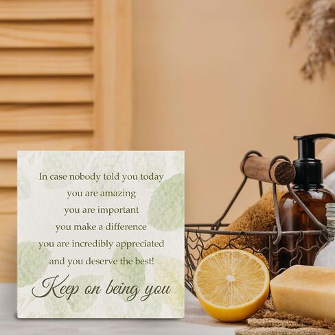 Inspirational Wooden Box Signs - Inspirational Gifts for Women, Book Lovers Gifts, Self-Love Book Lovers Wooden Desk Signs for Home Table Desk Shelf Decor in Saudi Arabia