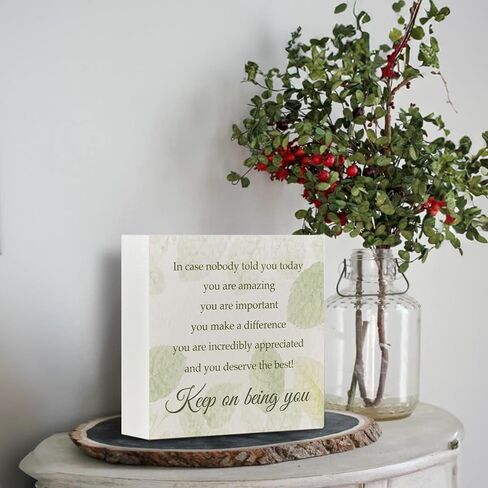 Inspirational Wooden Box Signs - Inspirational Gifts for Women, Book Lovers Gifts, Self-Love Book Lovers Wooden Desk Signs for Home Table Desk Shelf Decor in Saudi Arabia