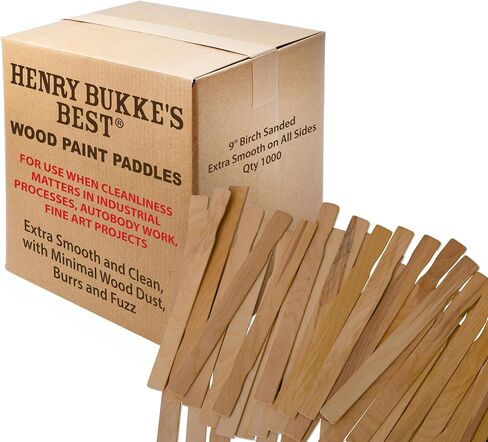 Paint Stir Sticks 1000 Bulk 9 inch; Made in USA; Clean Birch for Industrial Use and Fine Art Projects; Sanded Extra Smooth in Kuwait
